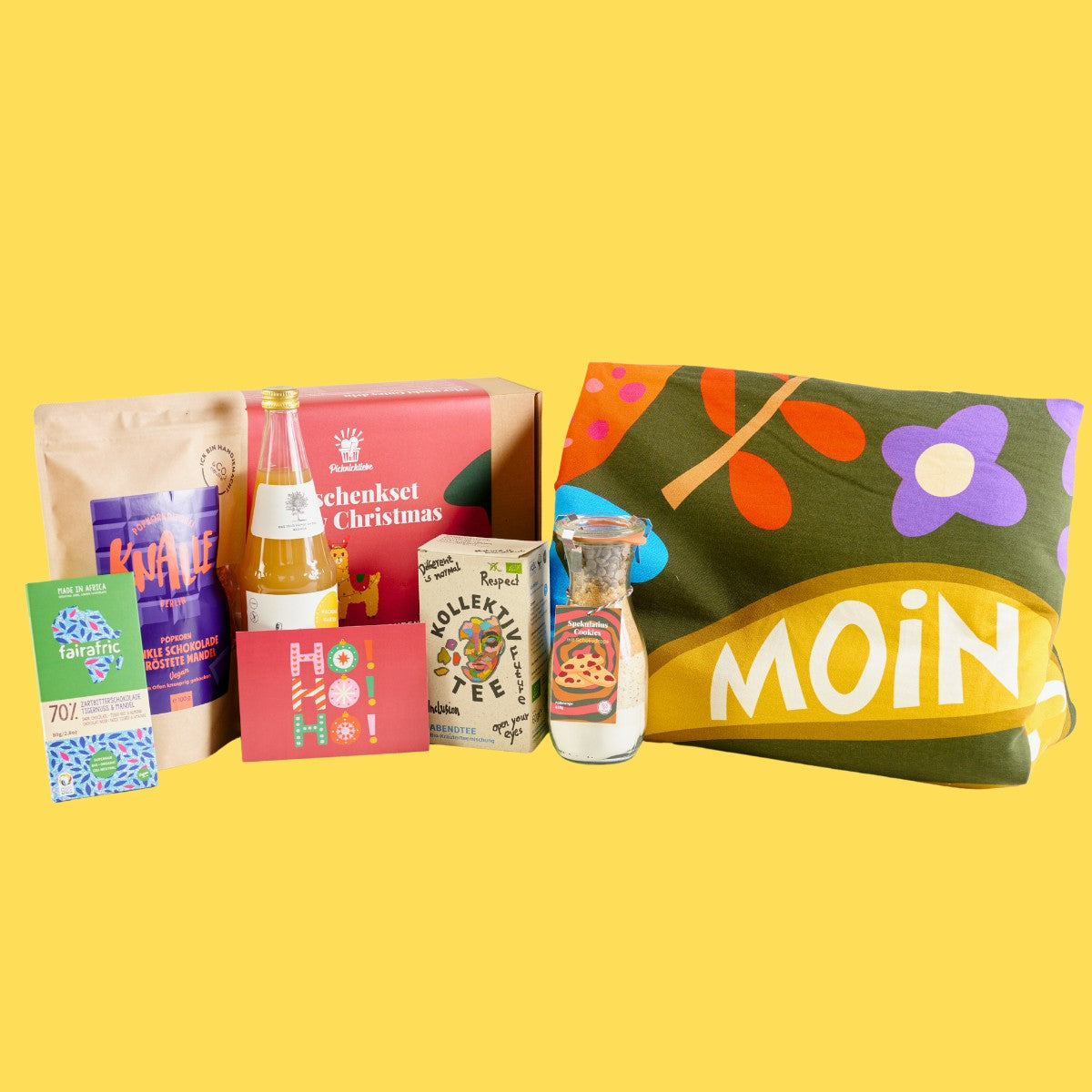 Geschenkset Merry Christmas mit Bio Baumwolldecke